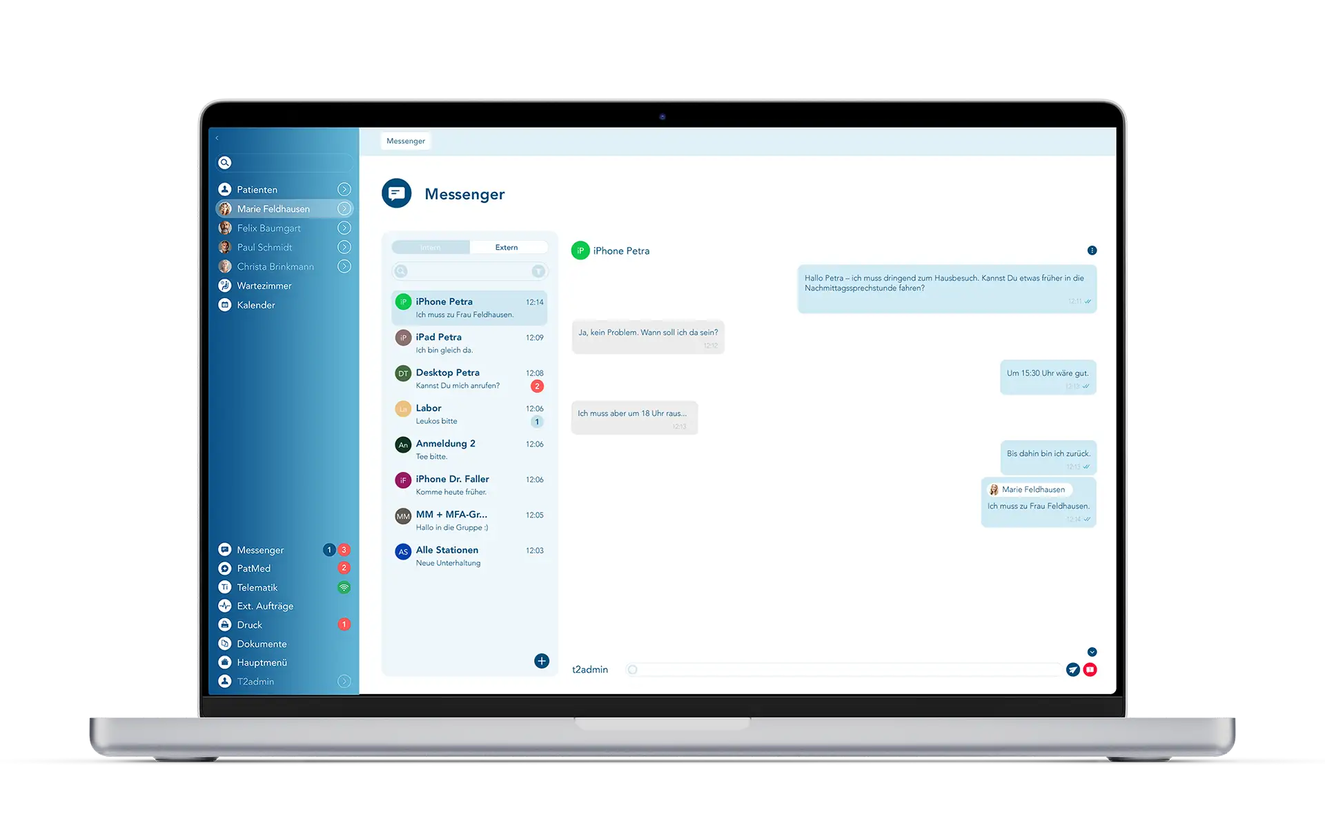 T2med Messenger für die interne Kommunikation im Praxisteam